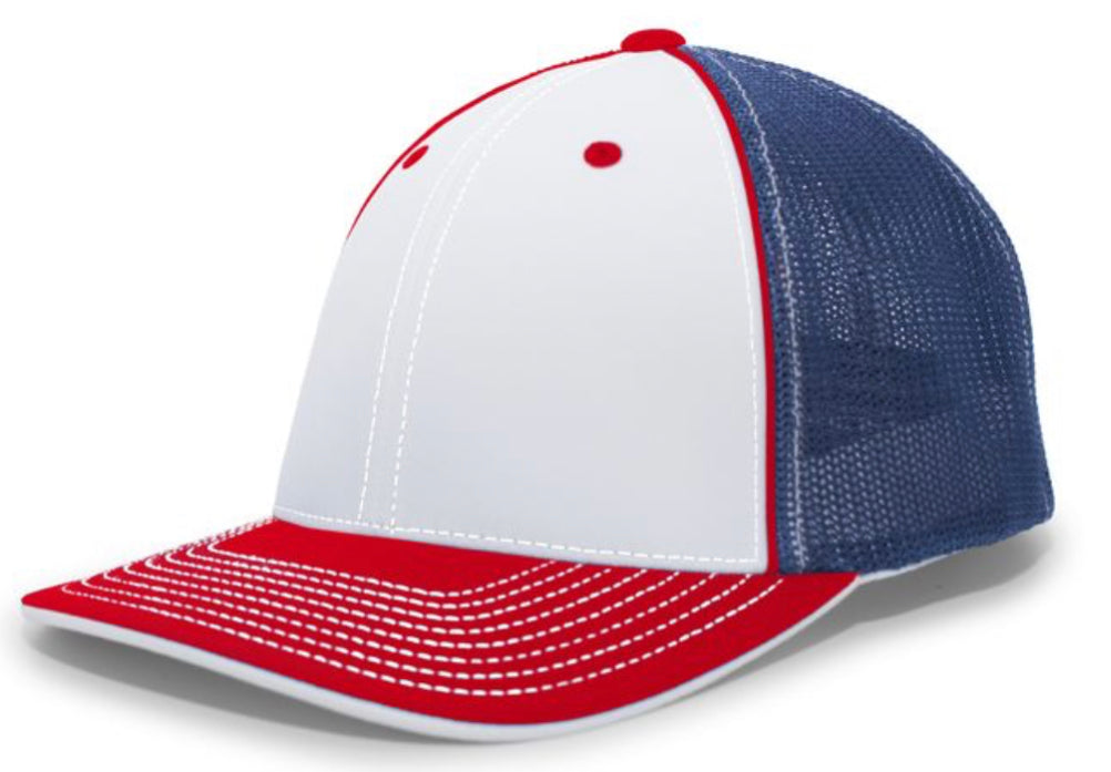 Pacific Headwear Trucker Pacflex Tri  and solid Colors 404m - AtlanticCoastSports