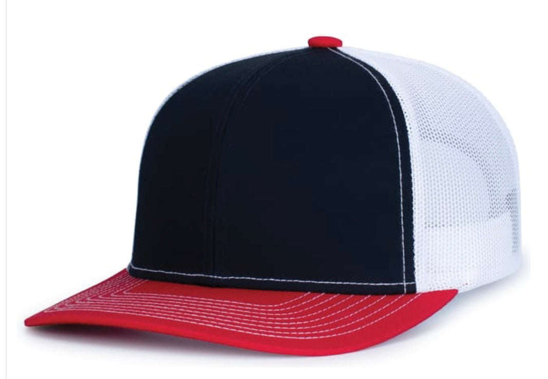 Pacific Headwear Contrast Stitch Trucker Snapback 104s - AtlanticCoastSports