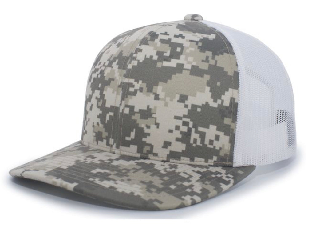 Pacific Headwear 108C Camo Snapback Trucker Hat - AtlanticCoastSports