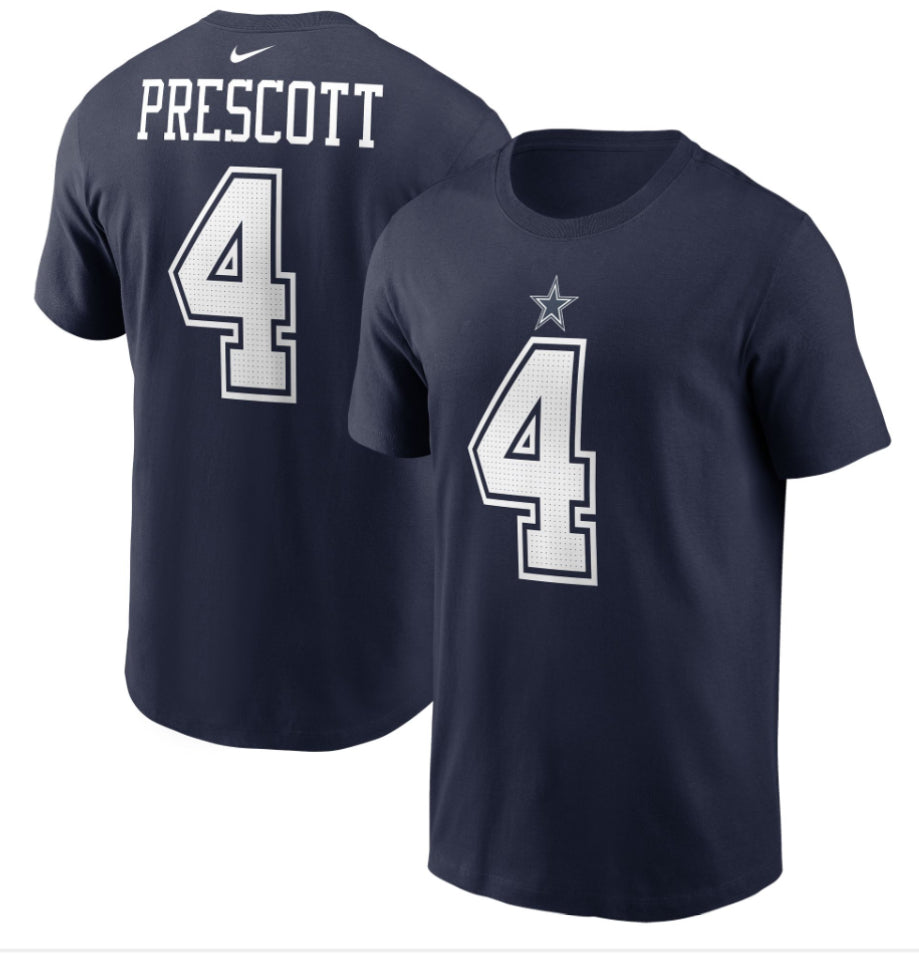 Dallas Cowboys Dak Prescott #4 Nike  T Shirt Jersey - AtlanticCoastSports