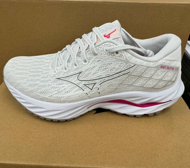 Mizuno Women's Wave Inspire20  White/Fuchsia Purple - AtlanticCoastSports