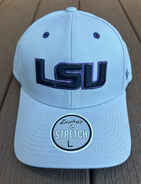 Zephyr's Grey LSU Tigers Fitted Hat - AtlanticCoastSports