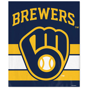 WinCraft Milwaukee Brewers Ultra Soft Fleece Blanket - AtlanticCoastSports