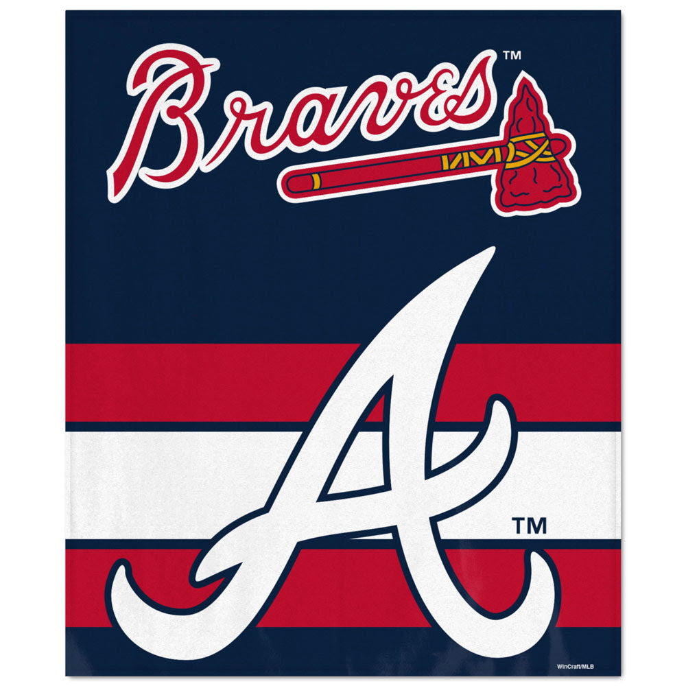 WinCraft Atlanta Braves Ultra Soft Fleece Blanket - AtlanticCoastSports