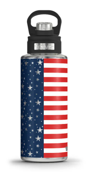 Americana Stars Stripes Stainless Steel Wide Mouth Bottle with Deluxe Spout Lid - AtlanticCoastSports