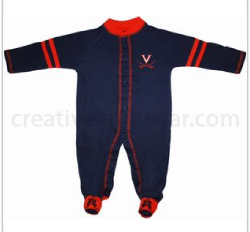 Virginia Cavaliers  Sports Shoe Footed Romper - AtlanticCoastSports